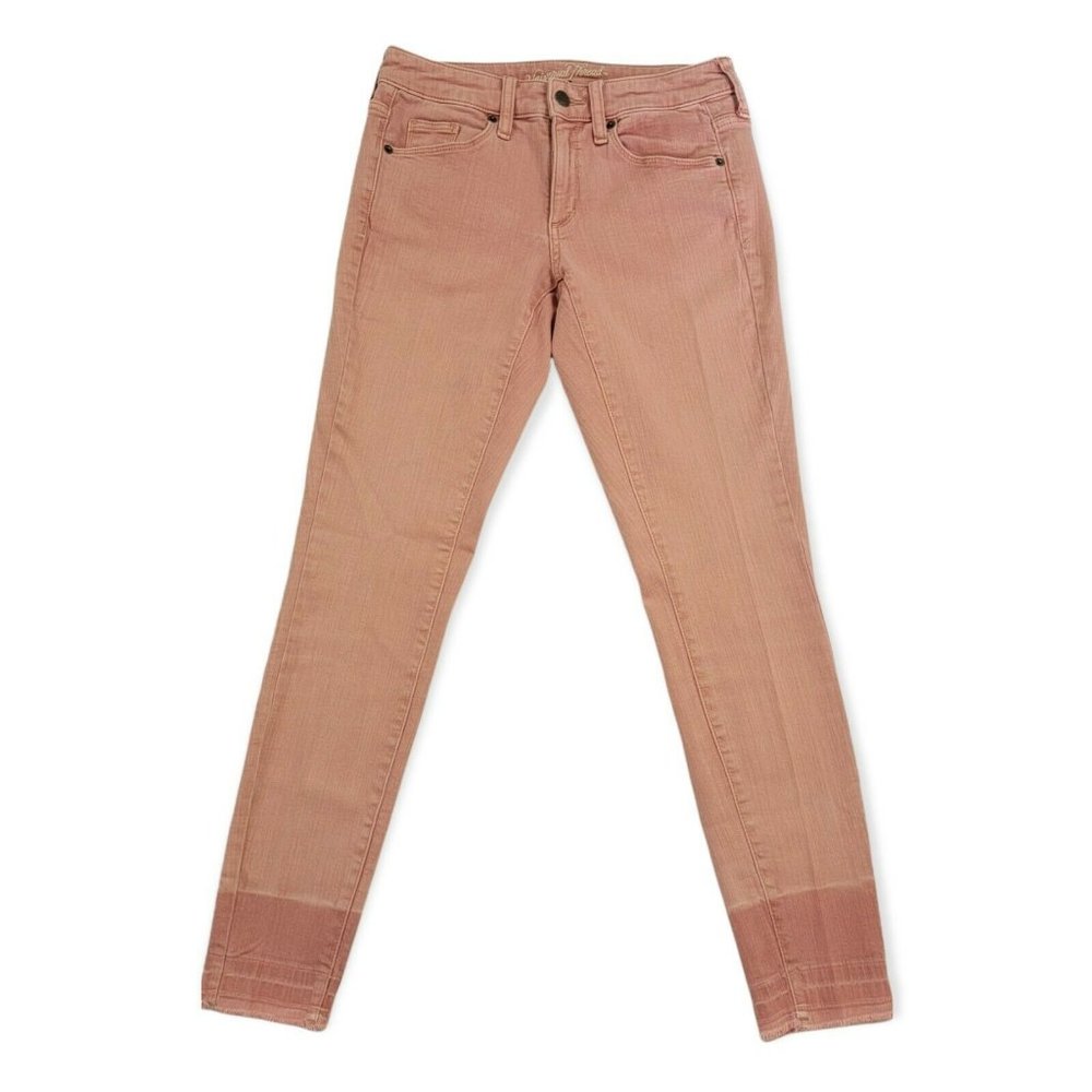 Universal Thread Jeans Womens 2 / 26 Mid Rise Skinny Pink Ombre Raw Hem
